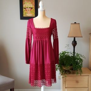 Anthropologie Floreat Red Crochet midi Dress 4